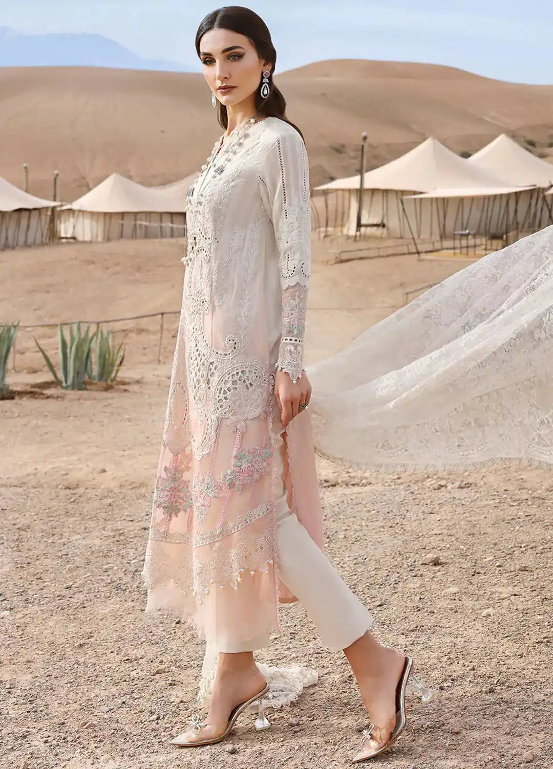 Maria B inspired Lawn Chikankari Luxury Embroidered 3 Pc