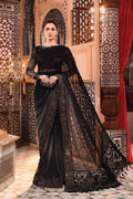 Maria B Inspired Mbroidered GREY & BLACK Net Saree