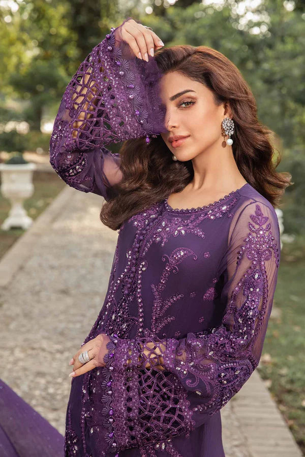 Maria B inspired Embroidered Chiffon Suit 3pc