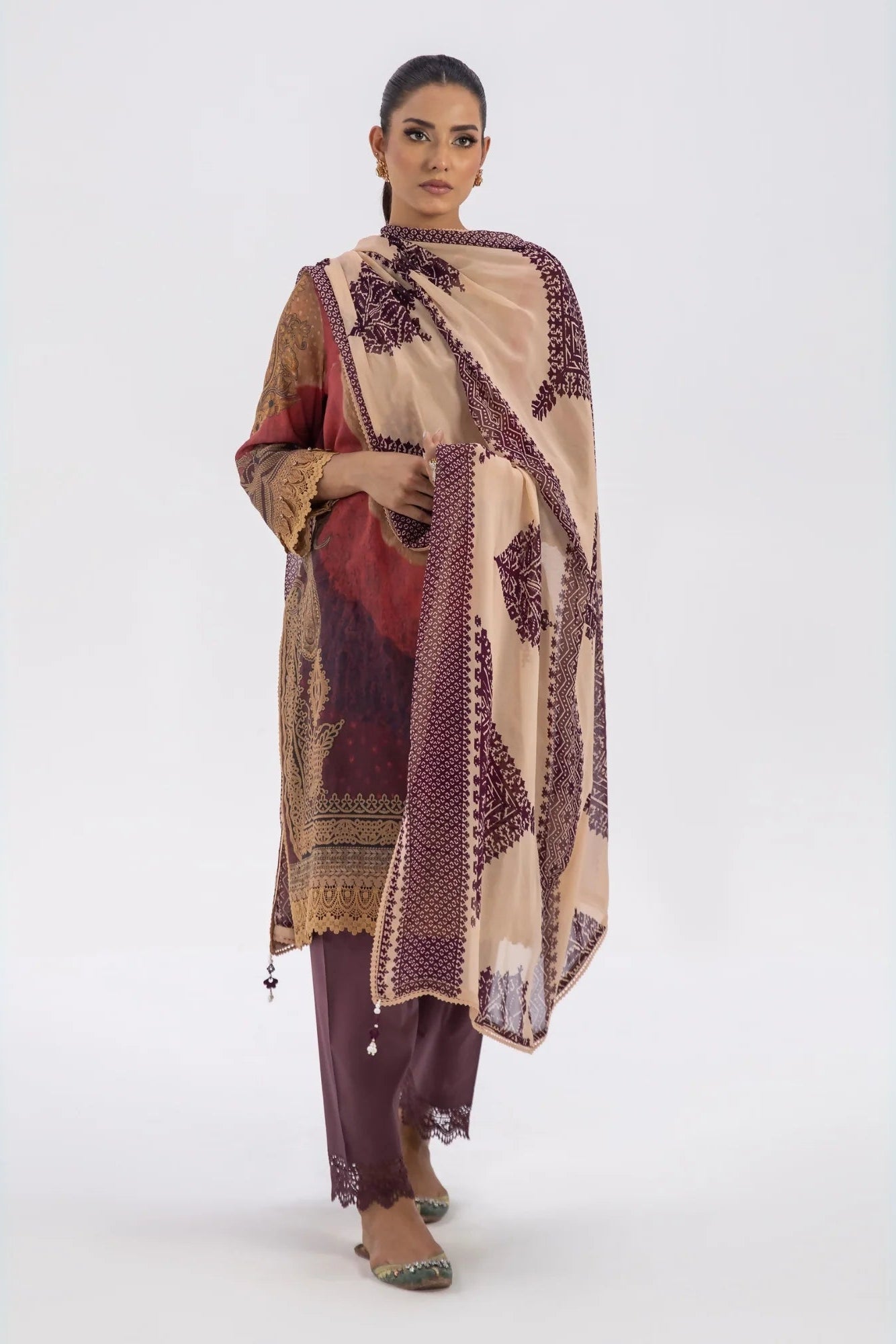 Original Factory Leftover Sana Safinaz Digital Print Lawn 3 Piece Dress