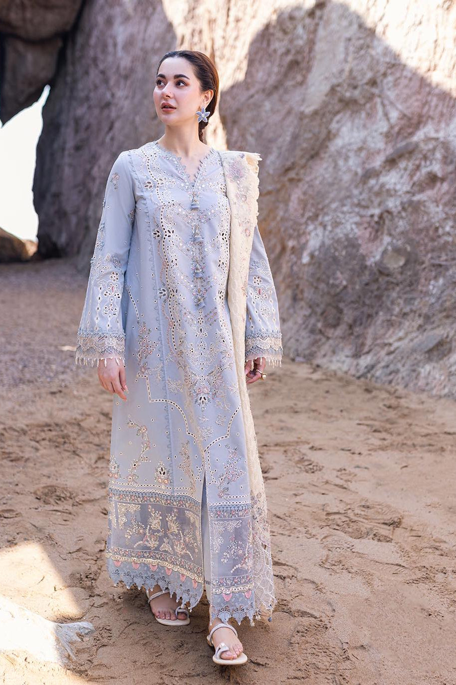 Qalamkar Inspired FIRUZE Chikankari Luxury Embroidered Lawn 3 Piece Dress
