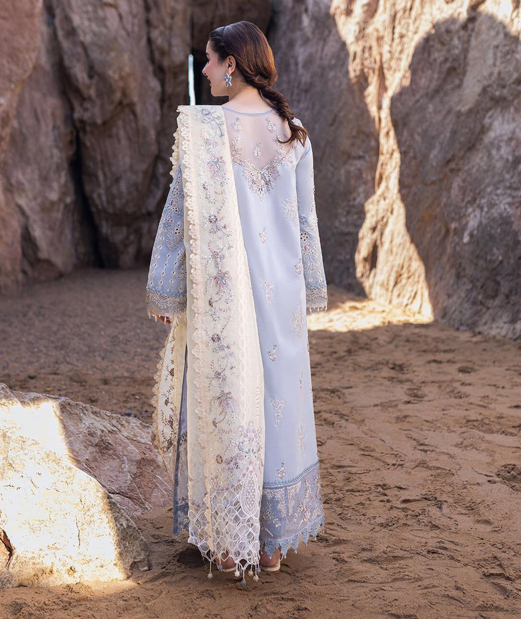 Qalamkar Inspired FIRUZE Chikankari Luxury Embroidered Lawn 3 Piece Dress