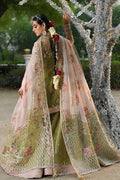 Qalamkar HALEENA Net Hand Embellished & Embroidered Gharara Dress