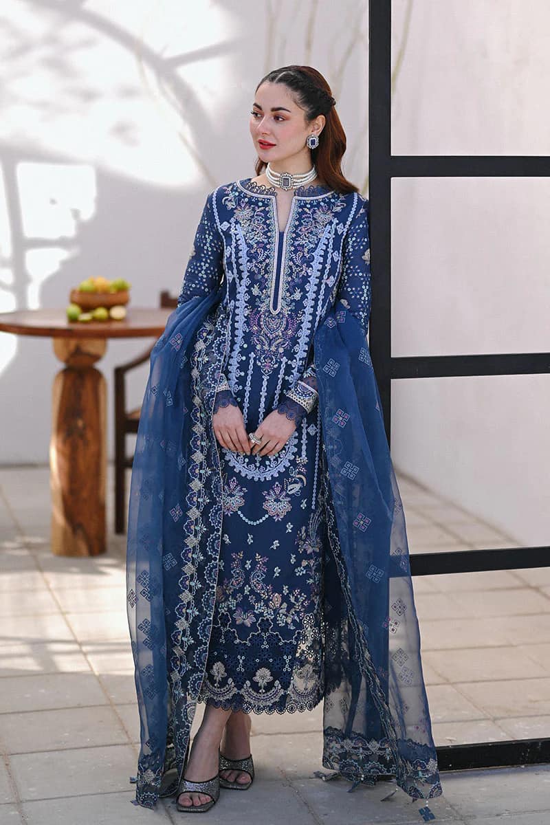 Qalamkar Inspired KIRAL Chikankari Luxury Embroidered Lawn 3 Piece Dress