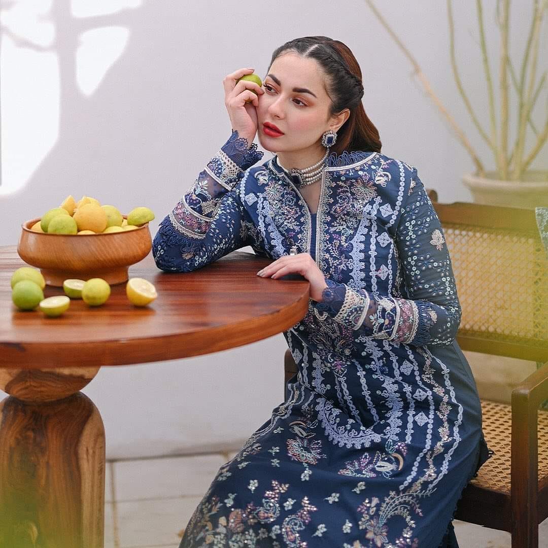 Qalamkar Inspired KIRAL Chikankari Luxury Embroidered Lawn 3 Piece Dress