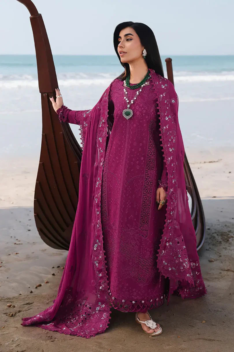 Qalamkar Inspired Lawn Chikankari Embrodiered Luxury 3 Pc Dress