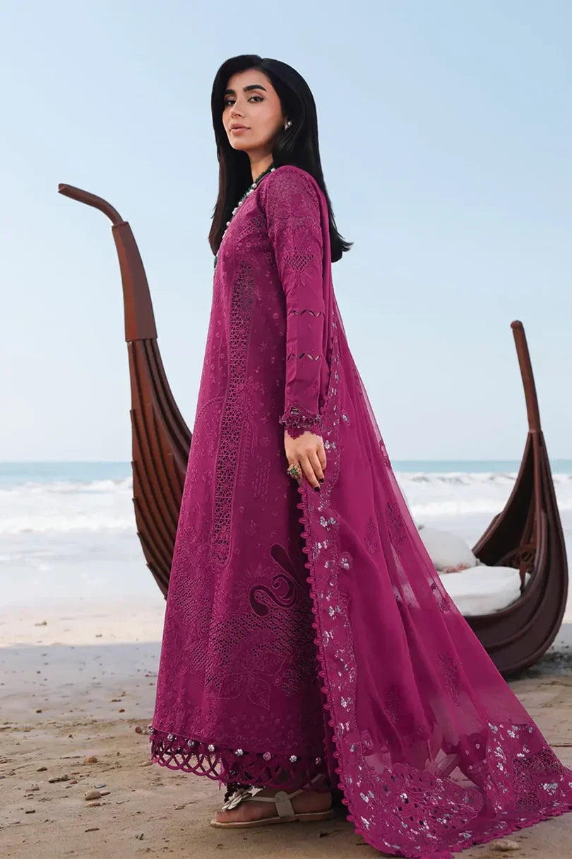 Qalamkar Inspired Lawn Chikankari Embrodiered Luxury 3 Pc Dress
