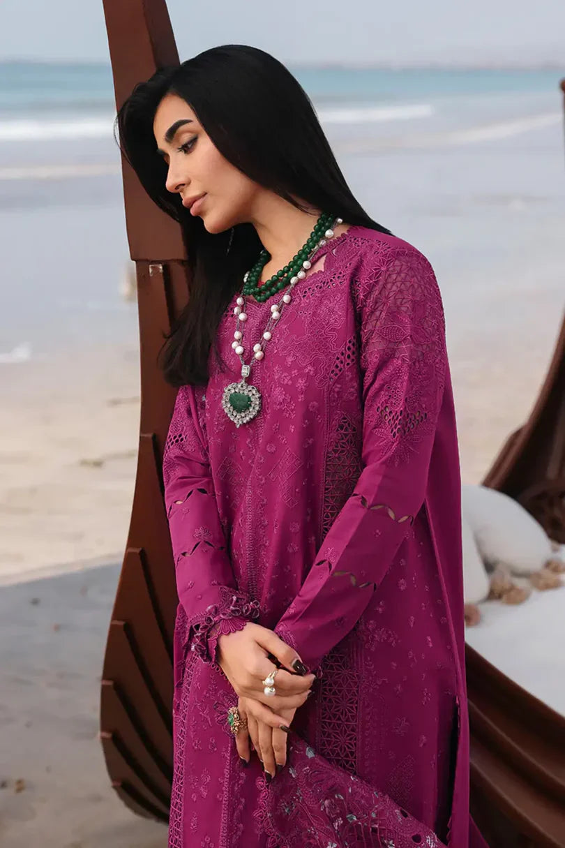 Qalamkar Inspired Lawn Chikankari Embrodiered Luxury 3 Pc Dress