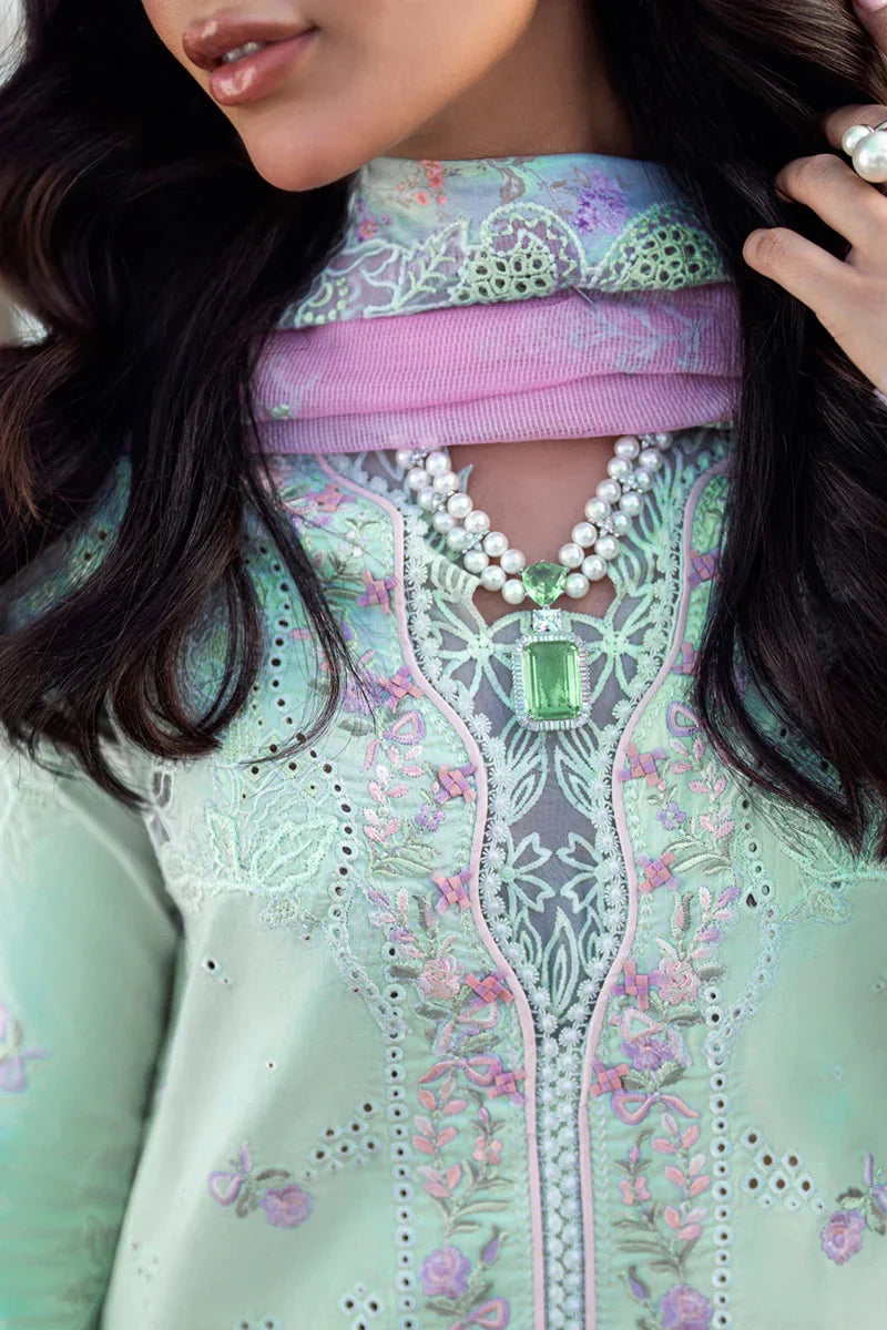 Qalamkar Inspired Lawn Chikankari Embroidered Luxury 3 Pc Dress