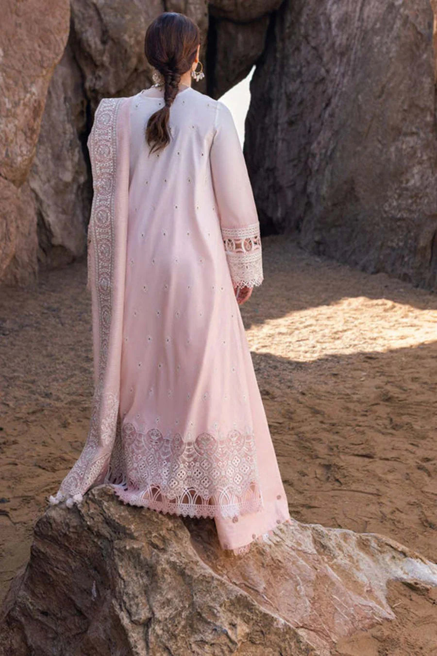 Qalamkar Inspired Lawn Chikankari Luxury Embroidered 3Pc Dress
