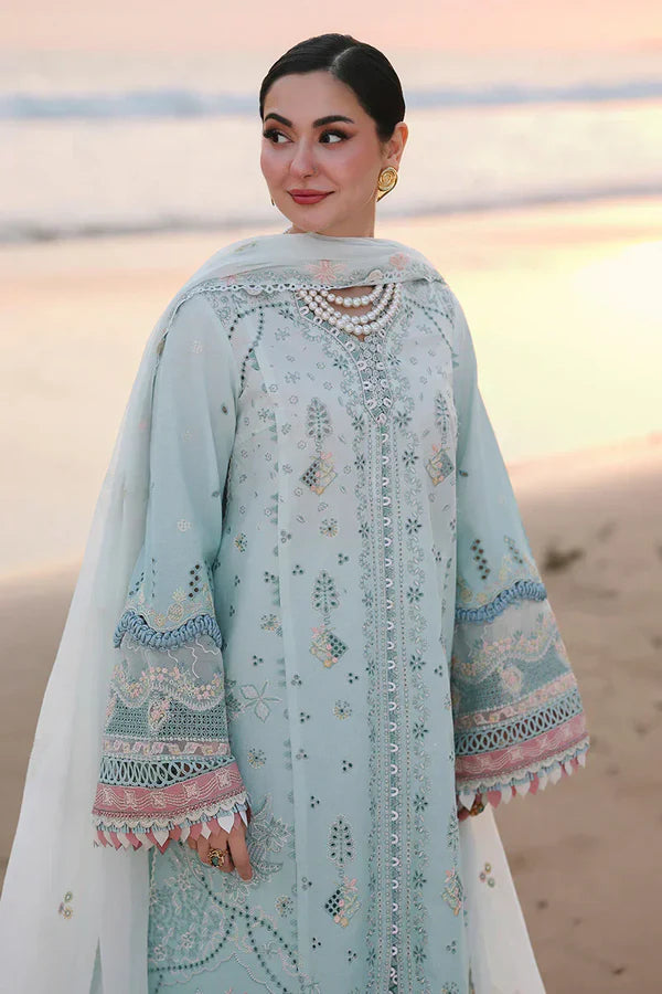 Qalamkar Inspired Lawn Chikankari Luxury Embroidered 3 Piece Dress