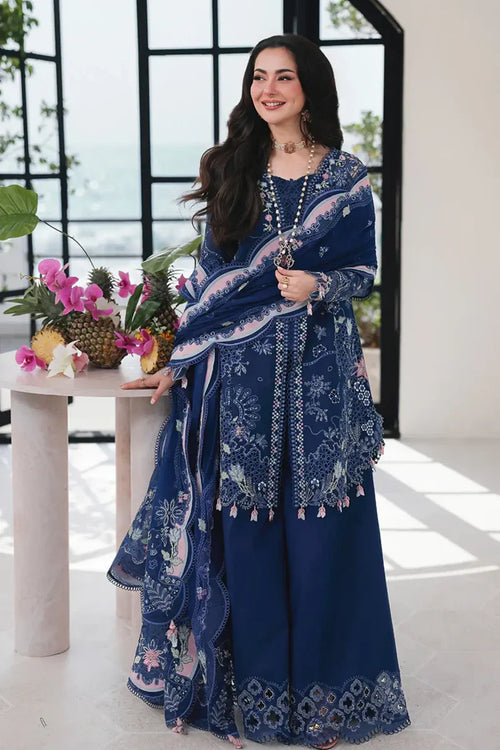 Qalamkar Lawn Luxury Embroidered 3 Piece Dress
