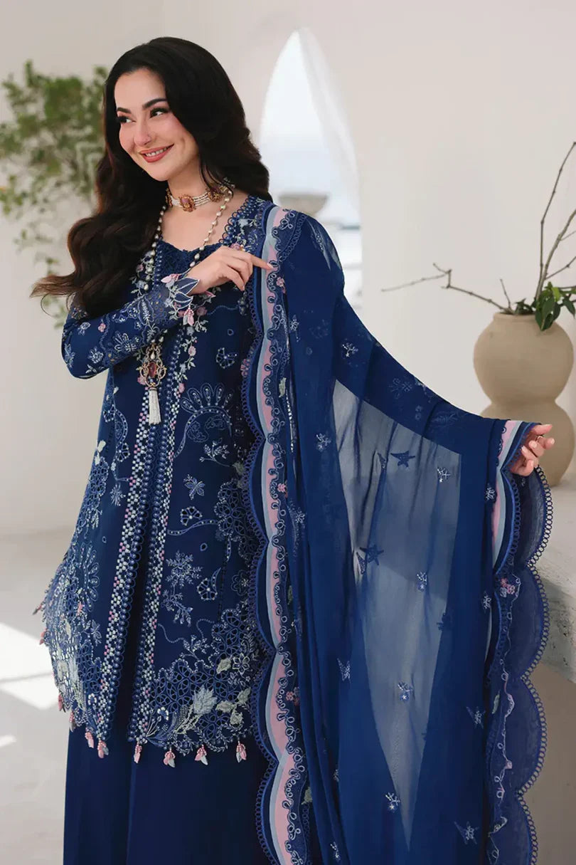 Qalamkar Lawn Luxury Embroidered 3 Piece Dress