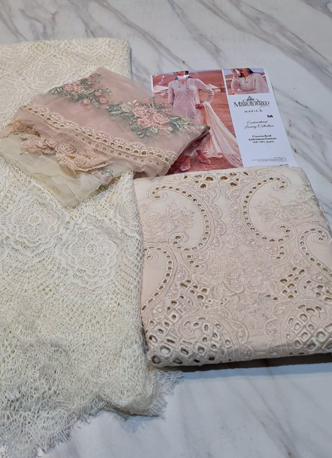 Maria B inspired Lawn Chikankari Luxury Embroidered 3 Pc