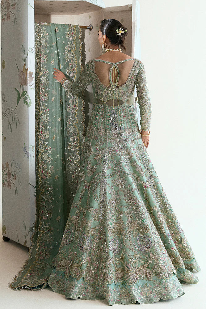 Suffuse ASHAL Inspired Light Pastel Green Organza Hand Embellished & Embrodiered Maxi 1 AVAILABLE ONLY