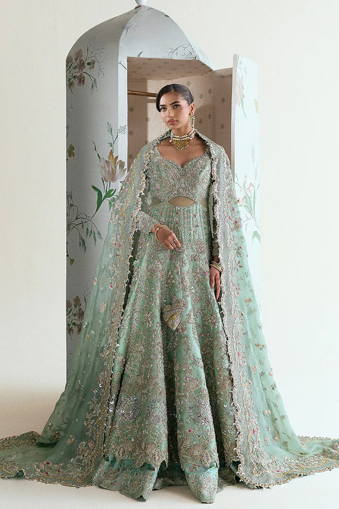 Suffuse ASHAL Inspired Light Pastel Green Organza Hand Embellished & Embrodiered Maxi 1 AVAILABLE ONLY