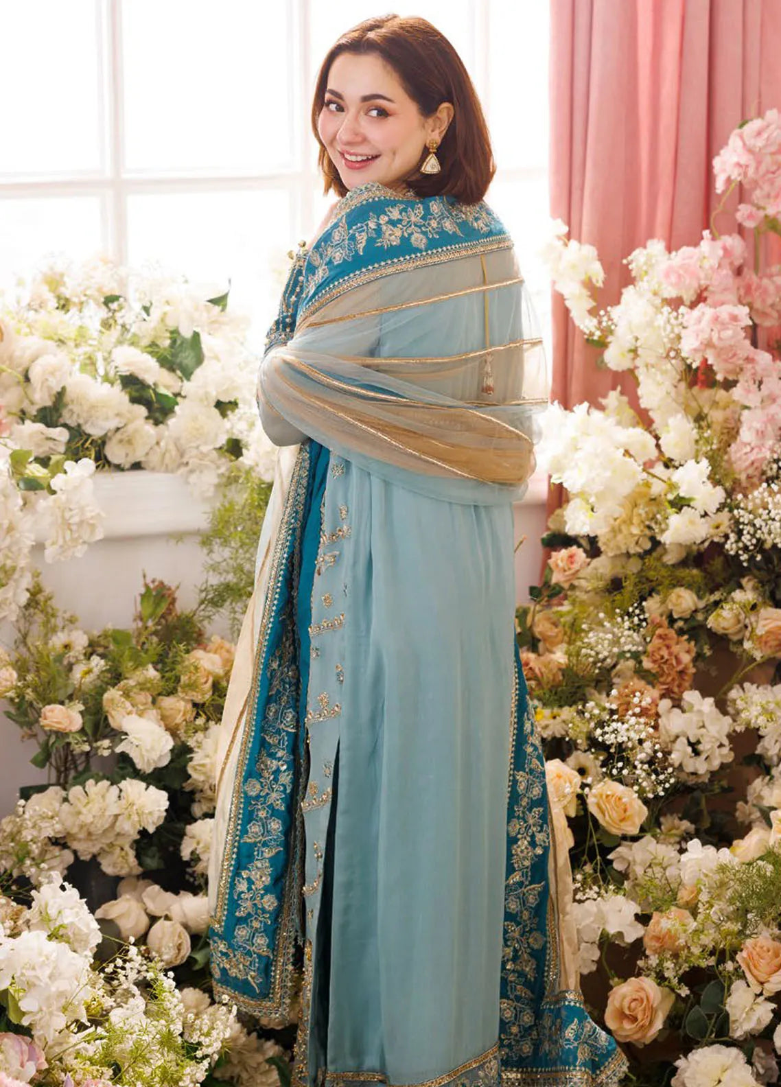 Charizma Embroidered & Hand Embellished Semi Stitched 3 Piece Dress