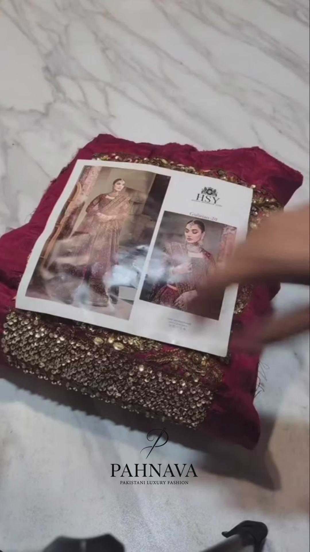 HSY Raw Silk Hand Made & Embroidered Maxi