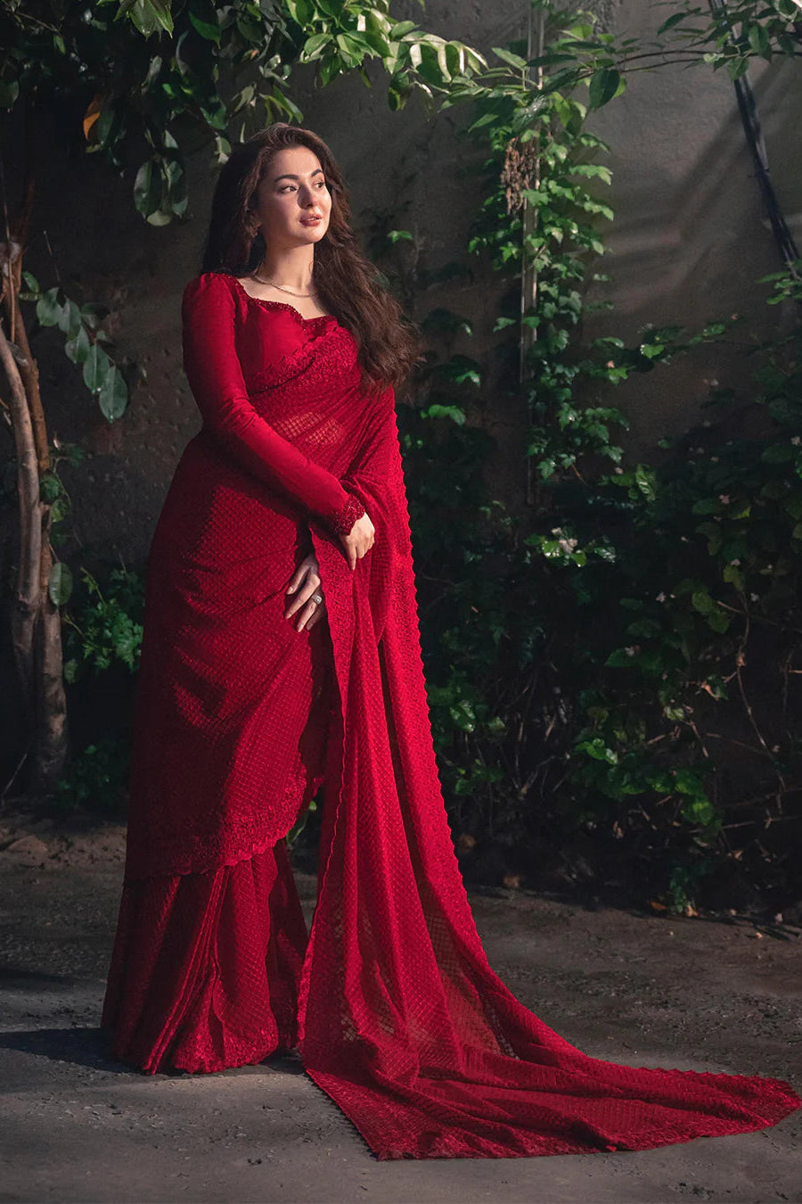 Hania Amir X Faiza Saqlain EVIA Chiffon Saree
